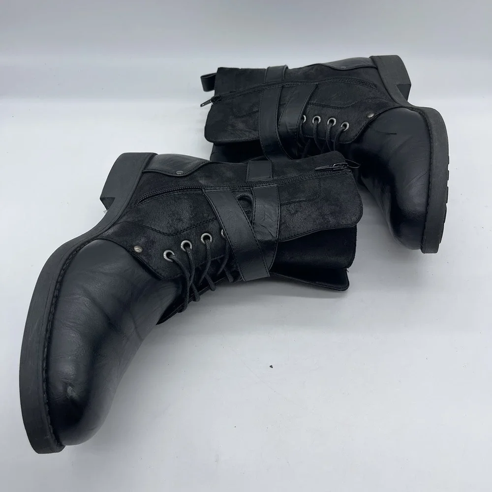 ARider Antonio-01 Men's Size 9.5 Moto Leather Boots Black Casual Shoes